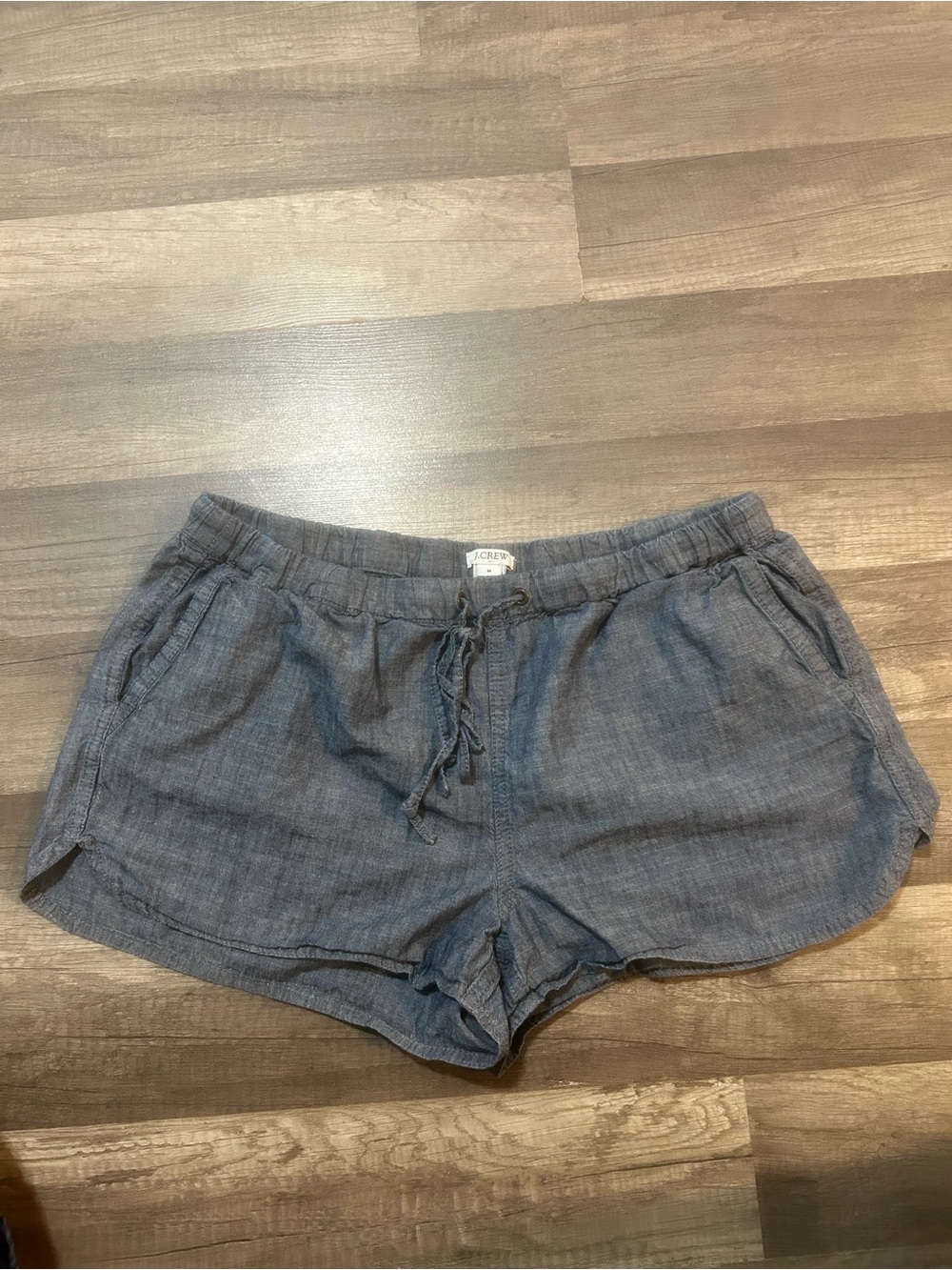 J. Crew Chambray Drawstring Athletic Shorts - Blue